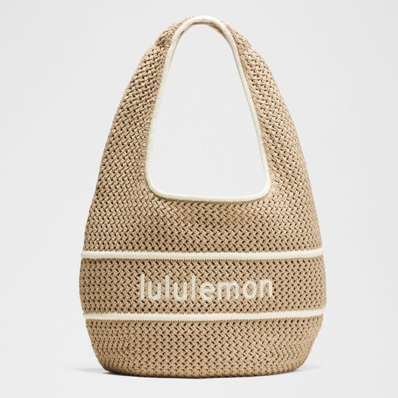 lululemon athletica Handbags - Lululemon Cotton Crochet Shoulder Bag Nutmeg/Light Ivory SOLD OUT COLOR 7L